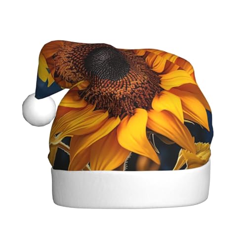Schöne Sonnenblumen-Weihnachtsmütze, Weihnachtsmannmütze, Kostüm, Zubehör für Weihnachten, Neujahr, Urlaub, Party, Kopfbedeckung Schöne Sonnenblumen-Weihnachtsmütze, Weihnachtsmannmütze, Kostüm, Zubehör für Weihnachten, Neujahr, Urlaub, Party, Kopfbedeckung von HDSKFNS