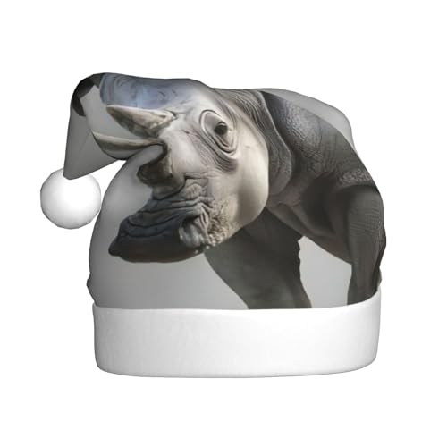 Tier-Nashorn-Weihnachtsmütze, Weihnachtsmannmütze, Kostüm, Zubehör für Weihnachten, Neujahr, Urlaub, Party, Kopfbedeckung Tier-Nashorn-Weihnachtsmütze, Weihnachtsmannmütze, Kostüm, Zubehör für Weihnachten, Neujahr, Urlaub, Party, Kopfbedeckung von HDSKFNS