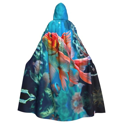 Underwater World Hexenumhang mit Fischmotiv, Halloween, Weihnachten, Karneval, Cosplay, Kostüm, Party, Umhang, Schwarz Underwater World Hexenumhang mit Fischmotiv, Halloween, Weihnachten, Karneval, Cosplay, Kostüm, Party, Umhang, Schwarz von HDSKFNS