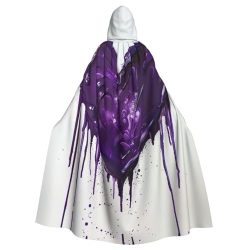 Violetter Halloween-Umhang mit Kapuze für Damen und Herren, Hexenumhang, Robe, Karneval, Cosplay, Kostümpartys von HDSKFNS