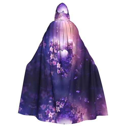 Violetter Halloween-Umhang mit Kapuze für Damen und Herren, Hexenumhang, Robe, Karneval, Cosplay, Kostümpartys von HDSKFNS
