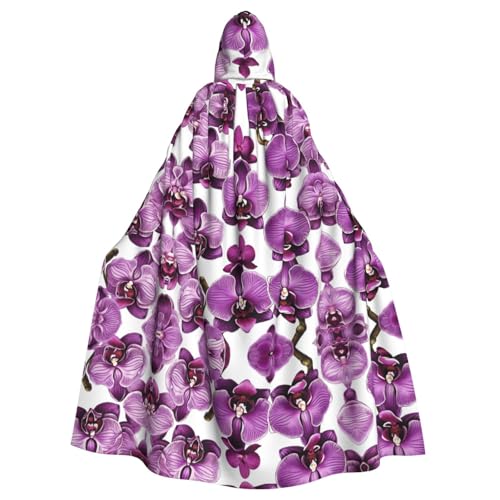 Violettes Orchideenmuster 01 Halloween-Weihnachts-Hexenumhang, Robe, Karneval, Cosplay, Kostüm, Party-Umhang Violettes Orchideenmuster 01 Halloween-Weihnachts-Hexenumhang, Robe, Karneval, Cosplay, Kostüm, Party-Umhang von HDSKFNS
