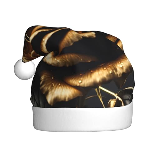 Weihnachtsmütze, Weihnachtsmannmütze, Kostüm, Zubehör für Weihnachten, Neujahr, Urlaub, Party, Kopfbedeckung, Schwarz und Gold Weihnachtsmütze, Weihnachtsmannmütze, Kostüm, Zubehör für Weihnachten, Neujahr, Urlaub, Party, Kopfbedeckung, Schwarz und Gold von HDSKFNS