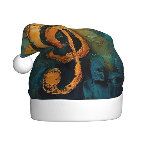 Weihnachtsmütze mit Musik-Symbol, Weihnachtsmannmütze, Kostüm, Zubehör für Weihnachten, Neujahr, Urlaub, Party, Kopfbedeckung von HDSKFNS