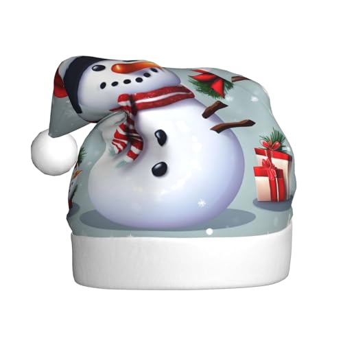 Weihnachtsmütze mit Schneemann, Weihnachtsmannmütze, Kostüm, Zubehör für Weihnachten, Neujahr, Urlaub, Party, Kopfbedeckung Weihnachtsmütze mit Schneemann, Weihnachtsmannmütze, Kostüm, Zubehör für Weihnachten, Neujahr, Urlaub, Party, Kopfbedeckung von HDSKFNS