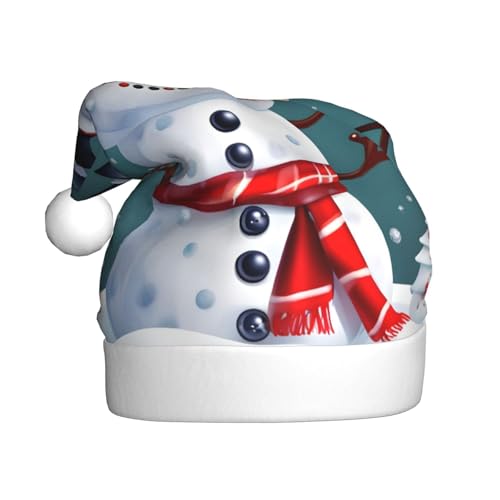 Weihnachtsmütze mit Schneemann-Motiv, Weihnachtsmannmütze, Kostüm, Zubehör für Weihnachten, Neujahr, Urlaub, Party, Kopfbedeckung Weihnachtsmütze mit Schneemann-Motiv, Weihnachtsmannmütze, Kostüm, Zubehör für Weihnachten, Neujahr, Urlaub, Party, Kopfbedeckung von HDSKFNS