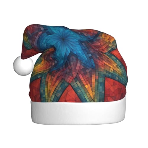Weihnachtsmütze mit buntem Stern, Weihnachtsmannmütze, Kostümzubehör für Weihnachten, Neujahr, Urlaub, Party, Kopfbedeckung Weihnachtsmütze mit buntem Stern, Weihnachtsmannmütze, Kostümzubehör für Weihnachten, Neujahr, Urlaub, Party, Kopfbedeckung von HDSKFNS