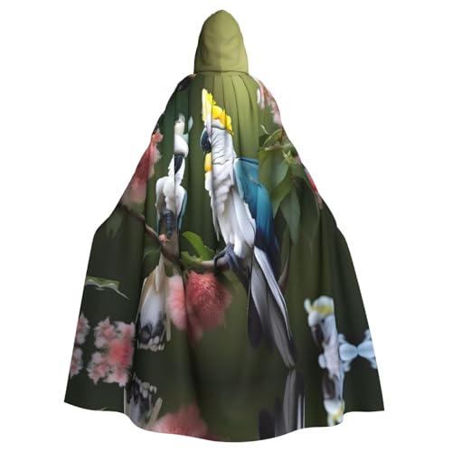 Wunderschöner Kakadu-Vogel-Blumen-Umhang für Halloween, Weihnachten, Hexenumhang, Karneval, Cosplay, Kostüm, Party, Umhang, Schwarz Wunderschöner Kakadu-Vogel-Blumen-Umhang für Halloween, Weihnachten, Hexenumhang, Karneval, Cosplay, Kostüm, Party, Umhang, Schwarz von HDSKFNS