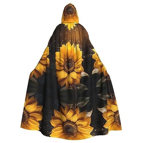 Wunderschöner Sonnenblumen-Umhang für Halloween, Weihnachten, Hexenumhang, Karneval, Cosplay, Kostüm, Party, Umhang, Schwarz Wunderschöner Sonnenblumen-Umhang für Halloween, Weihnachten, Hexenumhang, Karneval, Cosplay, Kostüm, Party, Umhang, Schwarz von HDSKFNS
