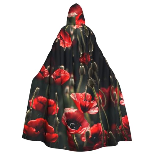 Wunderschöner roter Mohnblumen-Umhang für Halloween, Weihnachten, Hexenumhang, Karneval, Cosplay, Kostüm, Party, Umhang, Schwarz, Einheitsgröße Wunderschöner roter Mohnblumen-Umhang für Halloween, Weihnachten, Hexenumhang, Karneval, Cosplay, Kostüm, Party, Umhang, Schwarz, Einheitsgröße von HDSKFNS