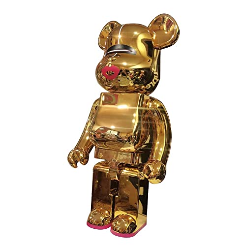 HDSLURIO Bearbricks 70 cm/27,6 Zoll Bausteine ​​Bär 1000% handgefertigte Figur Skulptur Spielzeug Geschenk Modeschmuck (Size : Gold) von HDSLURIO