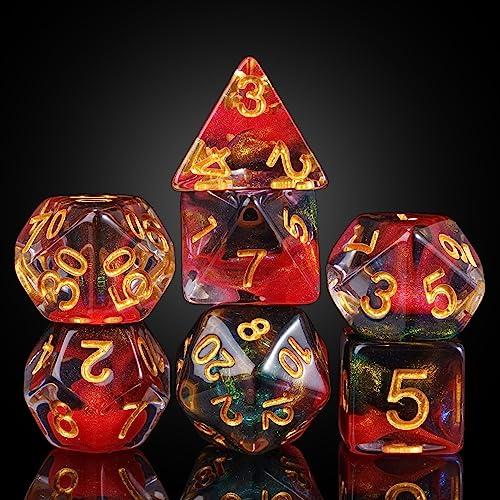 HDdais DND-Würfel-Set, Polyedrisches Würfel-Set, D&D, für Dungeons and Dragons Rollenspiele und andere Tischspiele, 7-teilig, Rot / Schwarz HDdais DND-Würfel-Set, Polyedrisches Würfel-Set, D&D, für Dungeons and Dragons Rollenspiele und andere Tischspiele, 7-teilig, Rot / Schwarz von HDdais
