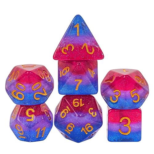 HDdais Polyedrische DND-Würfel, polyedrische Würfel-Set, D&D, homosexuelle Flagge, Würfel für Dungeons and Dragons, RPG, MTG und andere Tischspiele, 7-teilig HDdais Polyedrische DND-Würfel, polyedrische Würfel-Set, D&D, homosexuelle Flagge, Würfel für Dungeons and Dragons, RPG, MTG und andere Tischspiele, 7-teilig von HDdais