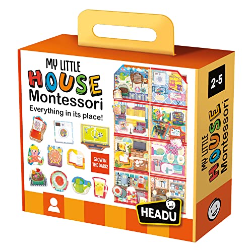 Headu IT20836 Montessori My Little House 1041740-Puppenhaus-Lernspielzeug, empfohlen für Kinder von 2 bis 5 Jahren, Sortiert von Headu