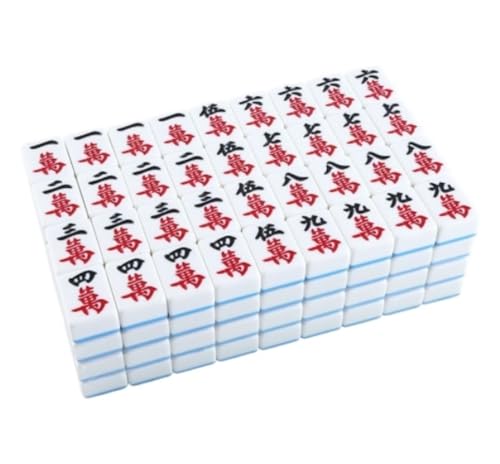 HEAGER Reagenzglashalter, Mahjong Set MahJongg 144 Spielsteine, chinesisch, mit Aufbewahrungstasche, Spielset (Blau, 44 mm) von HEAGER