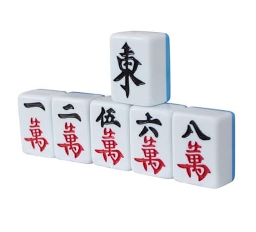HEAGER Reagenzglashalter, chinesischer Mahjong-Mahjong-Set, 144 Blatt Melamin-Fliesen, geeignet für Reisen und Familienspiele (40 mm) von HEAGER