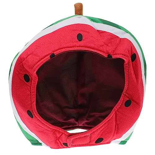 HEALEEP 1 PC Wassermelonen Kopfbedeckung Partyhüte Kindergeburtstag Plüsch Wassermelonen Kostümkappe Wassermelonenkappe Teenager Neuheit Wassermelonen Lustiger Hut Party Lustiger von HEALEEP