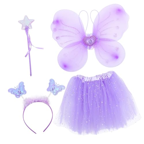 HEALEEP 1 Satz Feenkostüm Set für Mädchen Schmetterlingsflügel Tutu Rock Zauberstab und Haarreif für Geburtstagsfeiern Karneval Halloween und Tanzaufführungen Elegantes und Modisches HEALEEP 1 Satz Feenkostüm Set für Mädchen Schmetterlingsflügel Tutu Rock Zauberstab und Haarreif für Geburtstagsfeiern Karneval Halloween und Tanzaufführungen Elegantes und Modisches von HEALEEP