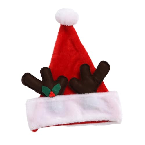 HEALEEP 1 Stück Geweih Weihnachtsmannmütze Verrückte Weihnachtsmützen Süße Neuheitsmütze Für Erwachsene Weihnachtsmützen Party Weihnachtskopfbedeckung Mini Weihnachtsmütze von HEALEEP