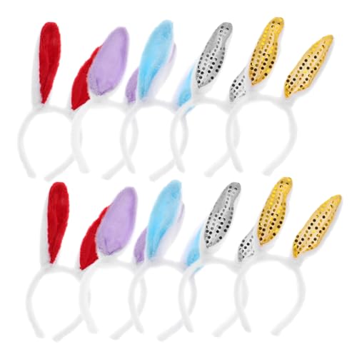 HEALEEP 10 Stück Teiliges Hasenohren Haarreif Kuscheliges Plüsch Stirnband mit Pailletten Süßes Bunny Ohren Accessoire für Mädchen Fasching Karneval Party HEALEEP 10 Stück Teiliges Hasenohren Haarreif Kuscheliges Plüsch Stirnband mit Pailletten Süßes Bunny Ohren Accessoire für Mädchen Fasching Karneval Party von HEALEEP
