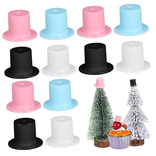 HEALEEP 100 Stück Mini Plastik Clownhut Weihnachtsdekorative Mini Hüte für DIY Projekte und Bastelarbeiten Verschiedenen Farben für Partybedarf von HEALEEP