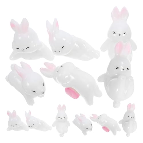 HEALEEP 12 Stücke Mini Bunny Figuren Entzückende Kaninchen Statuen Micro Landschaft Decor Harz Miniatur Tier Ornamente Desktop Dekoration HEALEEP 12 Stücke Mini Bunny Figuren Entzückende Kaninchen Statuen Micro Landschaft Decor Harz Miniatur Tier Ornamente Desktop Dekoration von HEALEEP