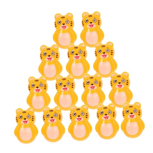 HEALEEP 16 Stück Teiliges Tiger Wackelspielzeug Niedliche Mini Desktop Deko Stabile Kinderparty Figuren Langlebige Tumbler Ornaments Farblich Sortiert für Geburtstage und von HEALEEP