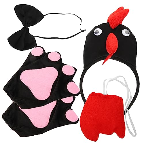 HEALEEP 1Satz Hühnchen Stirnband Set für Exquisites Kostüm für Ostern Tierparty und Cosplay Hühnerohren und Handschuhen für Geburtstagsfeiern und Fotoshootings von HEALEEP