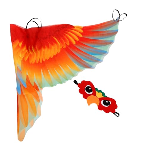 HEALEEP 1Satz Papageienmotiven Umhang Set für Bequemer Vogelmantel mit Elastischen Schultergurten für Rollenspiele und Auftritte Cosplay Kostüm für Fasching und Partys HEALEEP 1Satz Papageienmotiven Umhang Set für Bequemer Vogelmantel mit Elastischen Schultergurten für Rollenspiele und Auftritte Cosplay Kostüm für Fasching und Partys von HEALEEP