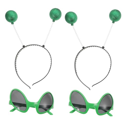 HEALEEP 2 Sätze Alien Cosplay Haarreif Bunte Festival Haarschmuck Lustiges Party Accessoire für Karneval Fasching Halloween Kostüm von HEALEEP