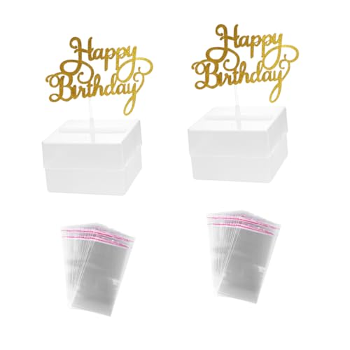 HEALEEP 2 Satz Transparentes Kuchen Geldgeschenk Set mit Happy Birthday Topper Box für Geldgeschenke und Party Dekoration für Geburtstagsfeiern Passt Torten HEALEEP 2 Satz Transparentes Kuchen Geldgeschenk Set mit Happy Birthday Topper Box für Geldgeschenke und Party Dekoration für Geburtstagsfeiern Passt Torten von HEALEEP
