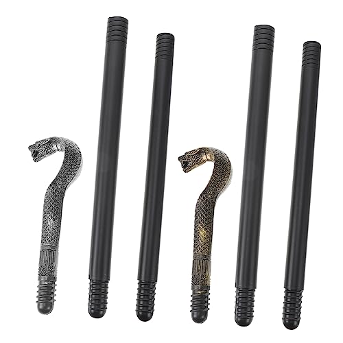 HEALEEP 2 Stück Eleganter Schlangenstab Halloween Kostüm Gehstock aus Leichtem Langlebigem Teiliger Spazierstock für Rollenspiel und Party Gold und Silberfarben HEALEEP 2 Stück Eleganter Schlangenstab Halloween Kostüm Gehstock aus Leichtem Langlebigem Teiliger Spazierstock für Rollenspiel und Party Gold und Silberfarben von HEALEEP