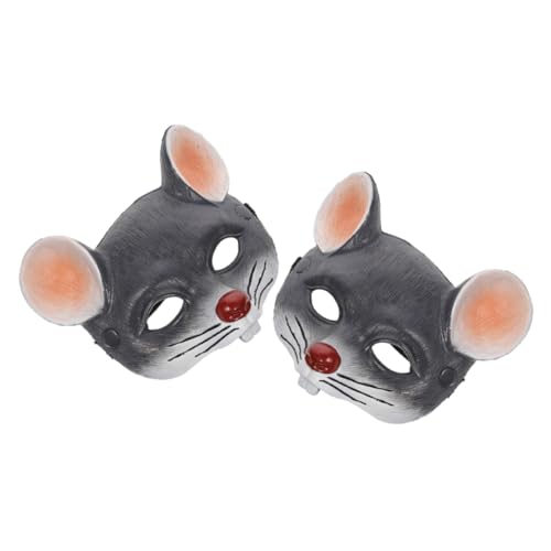 HEALEEP 2 Stück Halloween Maske Rattenmaske Halloween Cosplay Requisite Geburtstagsmaske Tierkopfmaske Tierparty Maske Karnevalsmaske Ratten Karnevalsmaske Für Tiermaske Pu von HEALEEP