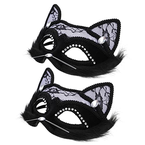 HEALEEP 2 Stück Katzen Gesichtsmaske Eleganter Vintage Spitze für Halloween und Kostümpartys Luxuriöse Bequeme und Leichte Masken für Cosplay und Fashion Shows HEALEEP 2 Stück Katzen Gesichtsmaske Eleganter Vintage Spitze für Halloween und Kostümpartys Luxuriöse Bequeme und Leichte Masken für Cosplay und Fashion Shows von HEALEEP