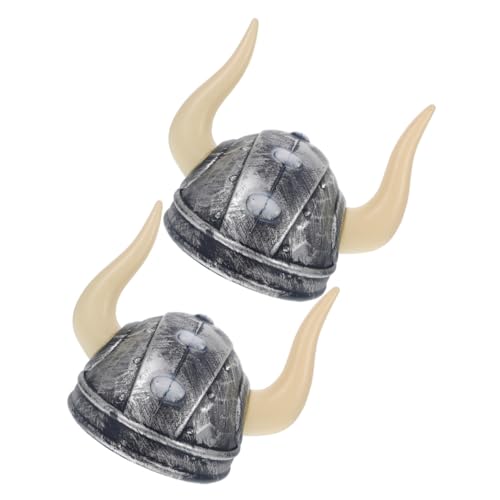 HEALEEP 2 Stück Ox Horn Hat Teiliges Verstellbar Leichtes Kunststoff Cosplay Kopfschmuck Party Halloween Fotorequisite für Damen und Herren von HEALEEP