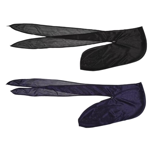 HEALEEP 2 Stück Piratenhüte mit Langem Elastische Haarkappen für Dusche Vielseitige Kopfbedeckung für Karneval und Cosplay Schwarz HEALEEP 2 Stück Piratenhüte mit Langem Elastische Haarkappen für Dusche Vielseitige Kopfbedeckung für Karneval und Cosplay Schwarz von HEALEEP