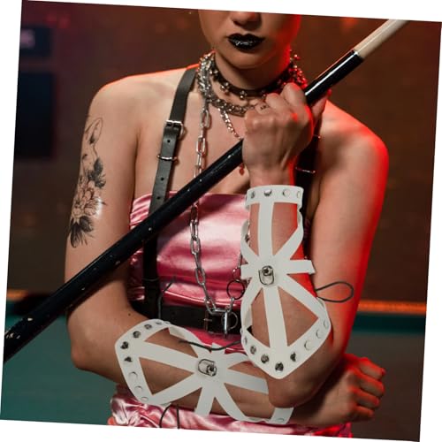 HEALEEP 2 Stück Punk Armguards aus Künstlichem Robuste Armschienen für Cosplay Kostüm Verstellbare Arm Bands Stylische Gothic Accessoires für Männer und Frauen HEALEEP 2 Stück Punk Armguards aus Künstlichem Robuste Armschienen für Cosplay Kostüm Verstellbare Arm Bands Stylische Gothic Accessoires für Männer und Frauen von HEALEEP