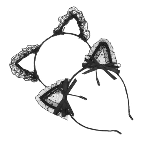 HEALEEP 2 Stück Schwarzes Spitzen katzenohren stirnband Weibliches Haarschmuck accessoire Auffällige Kopfbedeckung für Halloween Party Festival Cosplay und Alltag Charmantes Design mit HEALEEP 2 Stück Schwarzes Spitzen katzenohren stirnband Weibliches Haarschmuck accessoire Auffällige Kopfbedeckung für Halloween Party Festival Cosplay und Alltag Charmantes Design mit von HEALEEP