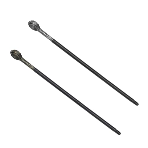 HEALEEP 2 Stück Teiliges Halloween Kostüm Schlangenstab Teiliger Gehstock Zauberstab Gold und Silberfarbener Schlangen Kinderfreundliches Cosplay Zubehör für Fasching und Mottoparty von HEALEEP