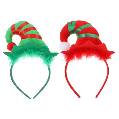 HEALEEP 2 Stück Weihnachtliches Haarband Teiliges Glocken und Elfshut Einzigartiges Party Haarreif Accessoire für Damen und Robustes Dekoratives Stirnband für Festtage und Karneval von HEALEEP