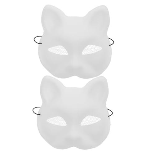 HEALEEP 2 Stück Weiße Katzenmaske DIY Malbare Tiermaske für Cosplay und Kostümpartys Leichte und Sichere Kunststoffmasken für Kreative Bastelprojekte HEALEEP 2 Stück Weiße Katzenmaske DIY Malbare Tiermaske für Cosplay und Kostümpartys Leichte und Sichere Kunststoffmasken für Kreative Bastelprojekte von HEALEEP