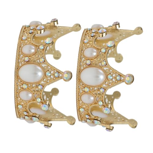 HEALEEP 2 Stücke Vintage Geburtstagskrone Perlen Haarschmuck und Tortenkrone Kreative Cake Topper Mädchen Geburtstagsdekoration Retro Headdress für Geburtstagstorte von HEALEEP