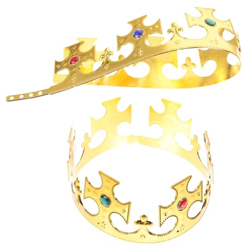 HEALEEP 2-Teiliges Königs- Und Königinkronen-Set Für Kinder – Goldene Kronen Und Tiara Für Geburtstagspartys Mit Königlichem Motto Kostümzubehör Und Fotoautomaten-Requisiten – Requisiten von HEALEEP