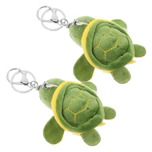 HEALEEP 2Stücke Plüsch Schlüsselanhänger Schildkröte Weiche Bunte Tierfiguren für Taschen Rucksäcke und als Party Goodie für Freunde und Familie von HEALEEP