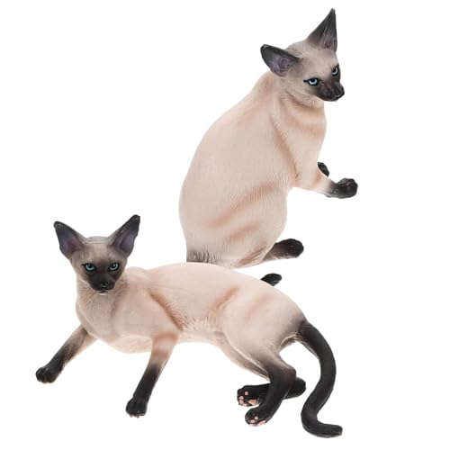 HEALEEP 2Stücke Realistisches Katzenmodell Simulierte Katzenfigur aus Kunststoff für Kinderzimmer Schlafzimmer und Dekoration Hochwertiges Tiermodell als von HEALEEP