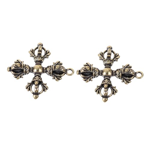 HEALEEP 2Stücke Vajra Stößel Anhänger Retro Schmuck für DIY Basteln Tibetisches Vajra Langlebiges Handwerkszubehör für Freunde von HEALEEP