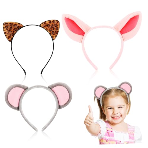 HEALEEP 3 Stück Teiliges Tierohren Stirnband aus Weichem Stoff mit Leoparden und Schweineohren Flexibles Rutschfestes Haarband für Zoo Partys Karneval und Dekorative Kostüm Accessoires HEALEEP 3 Stück Teiliges Tierohren Stirnband aus Weichem Stoff mit Leoparden und Schweineohren Flexibles Rutschfestes Haarband für Zoo Partys Karneval und Dekorative Kostüm Accessoires von HEALEEP