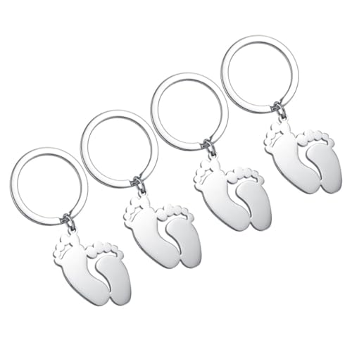 HEALEEP 4 Stück Fußabdruck Schlüsselanhänger aus Stilvolle Schlüsselanhänger für Babyparty Souvenirs Kindergeburtstag für Frauen HEALEEP 4 Stück Fußabdruck Schlüsselanhänger aus Stilvolle Schlüsselanhänger für Babyparty Souvenirs Kindergeburtstag für Frauen von HEALEEP
