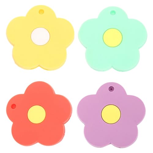 HEALEEP 4 Stück Teiliges Set Silikon Schlüsselabdeckungen Blumenform Schlüssel Kappen für Schutz und Kennzeichnung für Schlüsselanhänger und Geschenkideen von HEALEEP