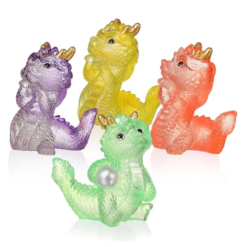 HEALEEP 4stücke Mini-drachenfiguren Teiliges Deko Garten Und Zuhause Niedliche Resin-Ornamente Für Miniatur-landschaften Und Festliche Dekorationen HEALEEP 4stücke Mini-drachenfiguren Teiliges Deko Garten Und Zuhause Niedliche Resin-Ornamente Für Miniatur-landschaften Und Festliche Dekorationen von HEALEEP